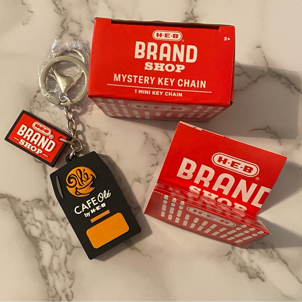 New H-E-B Texas Brand Shop Keychain HEB Cafe Ole Coffee